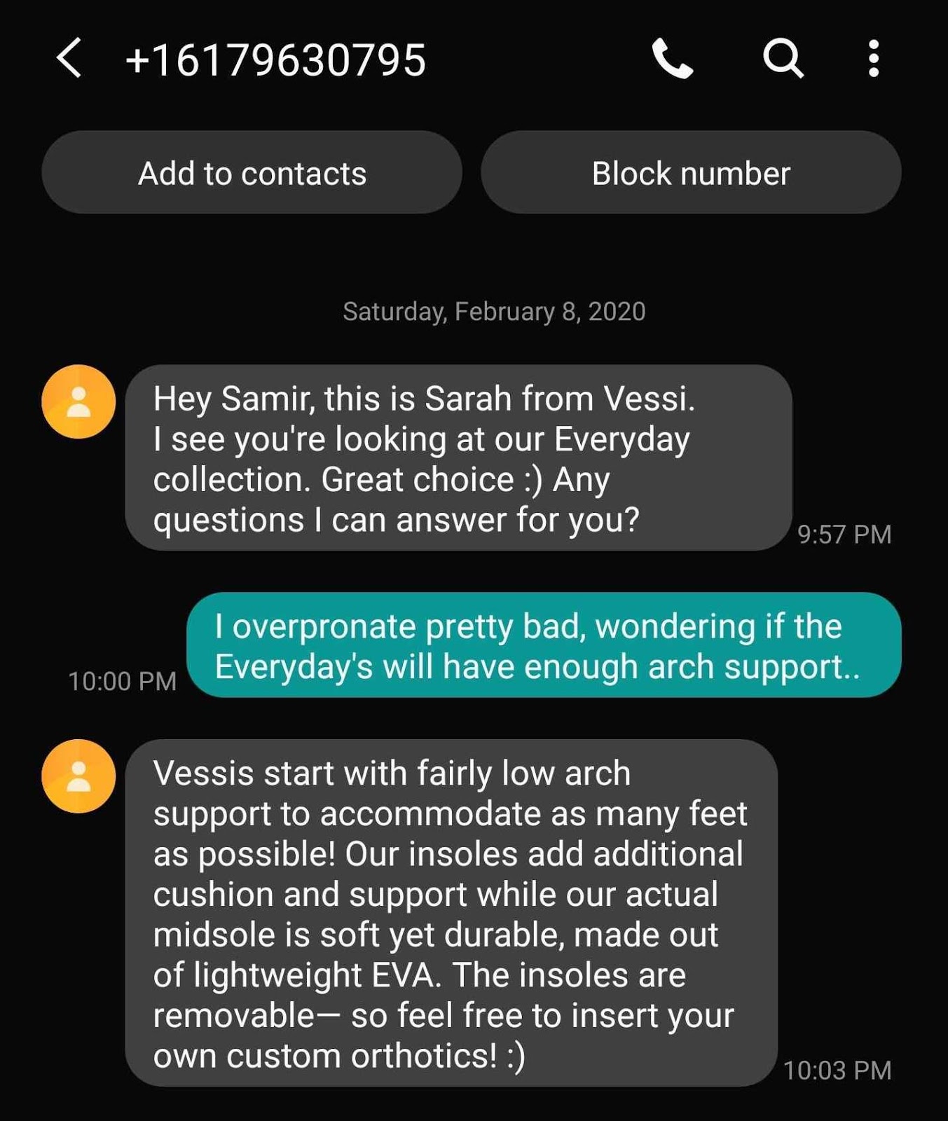 SMS abandoned cart